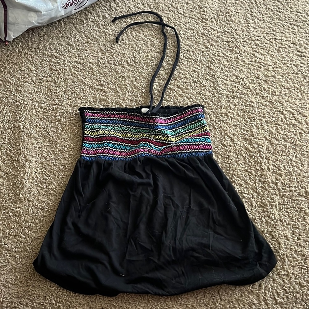 Tube top with halter string